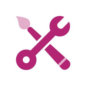 icon showing a wrench and a paintbrush crossed
