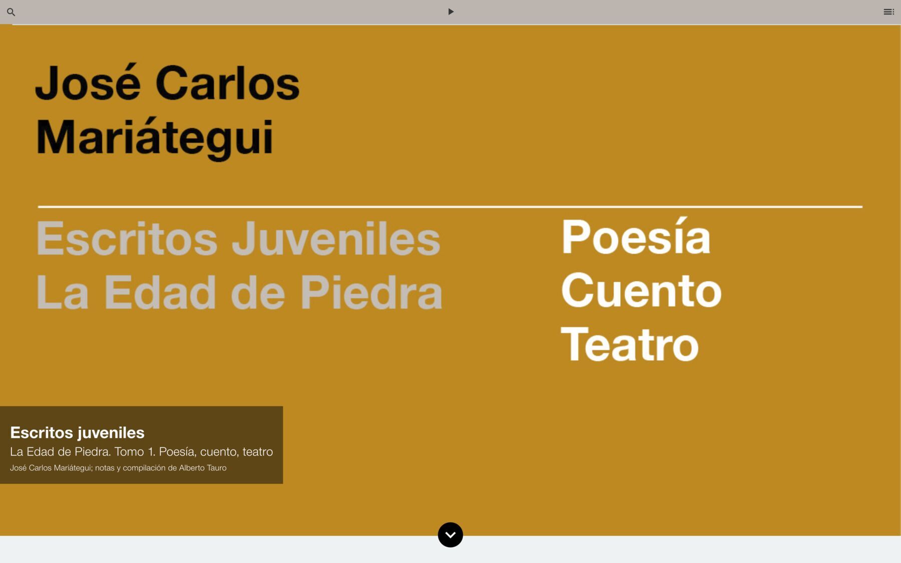 José Carlos Mariátegui: Escritos Juveniles (La Edad de Piedra). Poesía, Cuento, Teatro, 1.