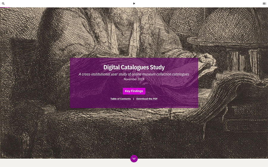 Digital Catalogues Study: A cross-institutional user study of online museum collection catalogues, November 2019, Key Findings