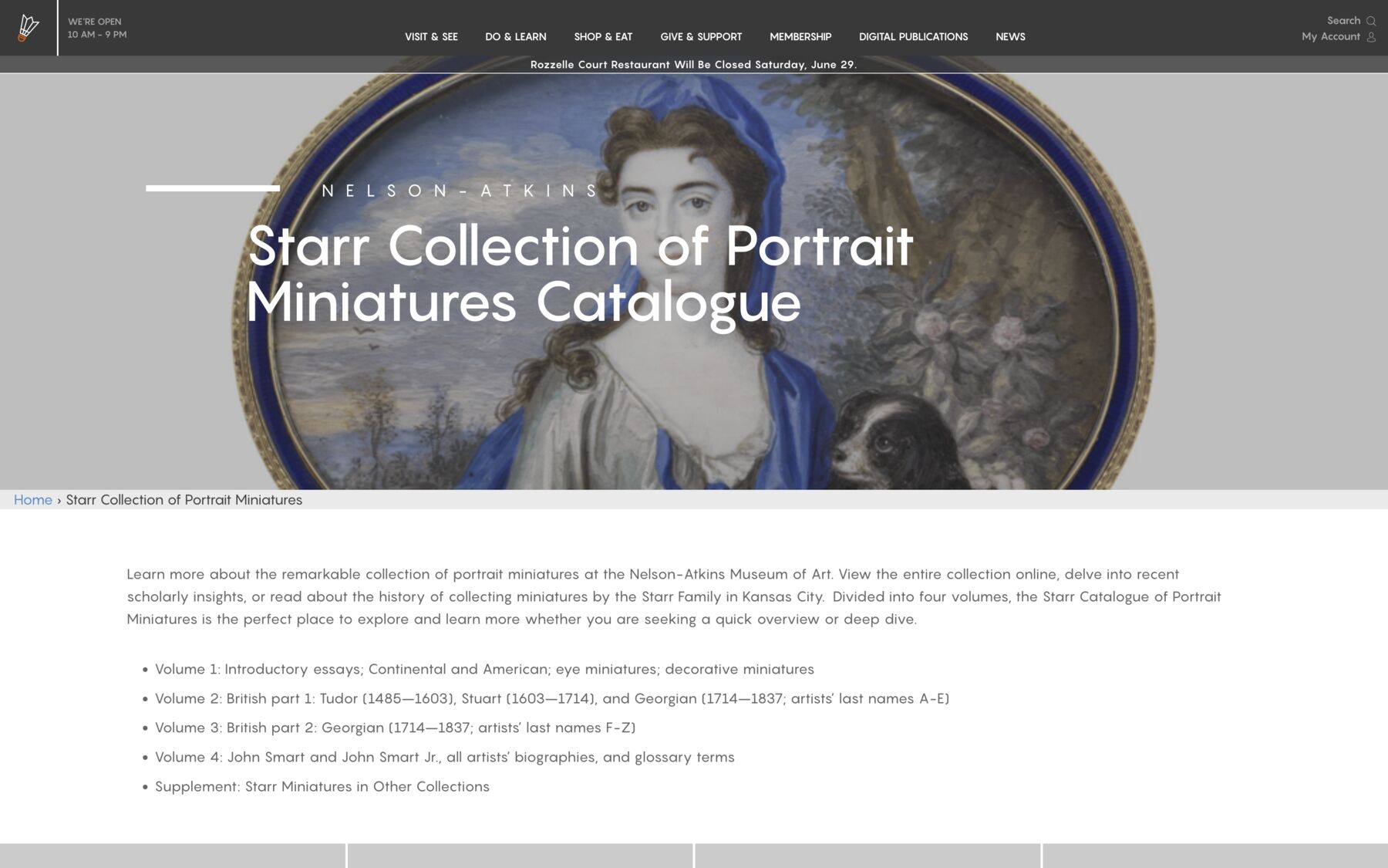 NELSON-ATKINS. Starr Collection of Portrait Miniatures Catalogue