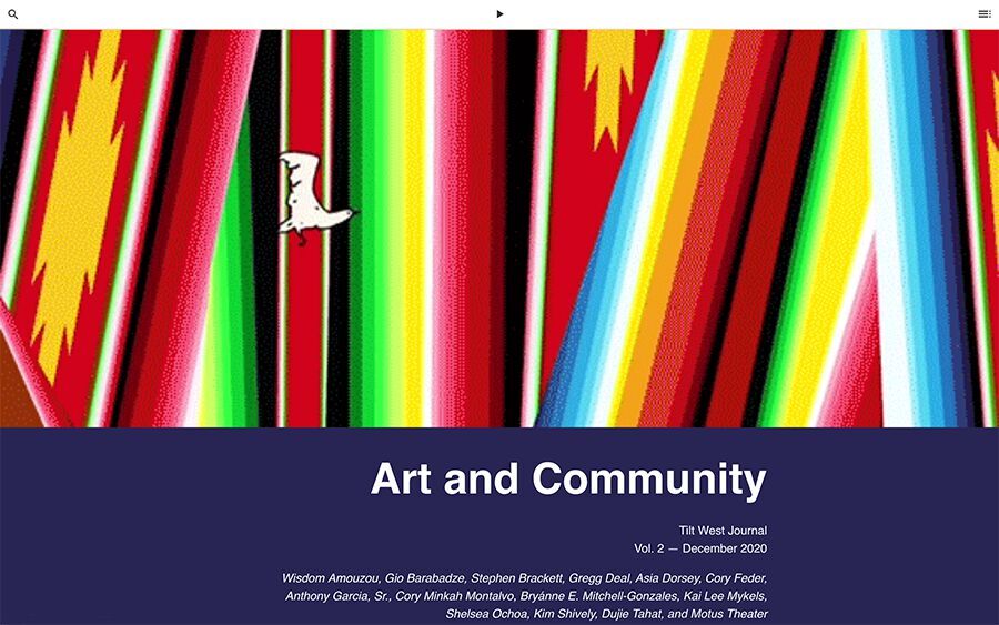Art & Community, Tilt West Journal, Vol. 2, December 2020