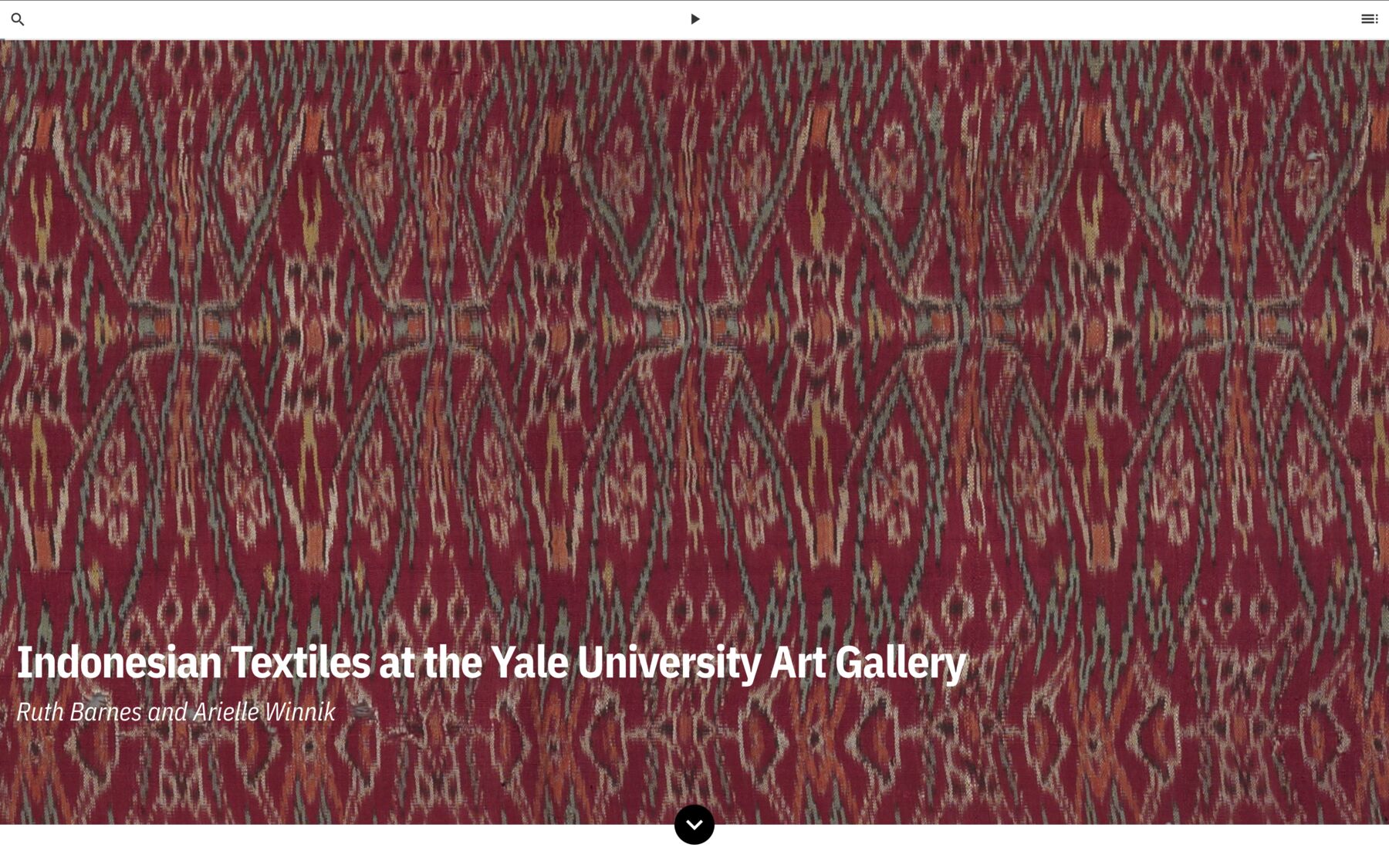 Indonesian Textiles at the Yale University Art Gallery. Ruth Barnes and Arielle Winnik